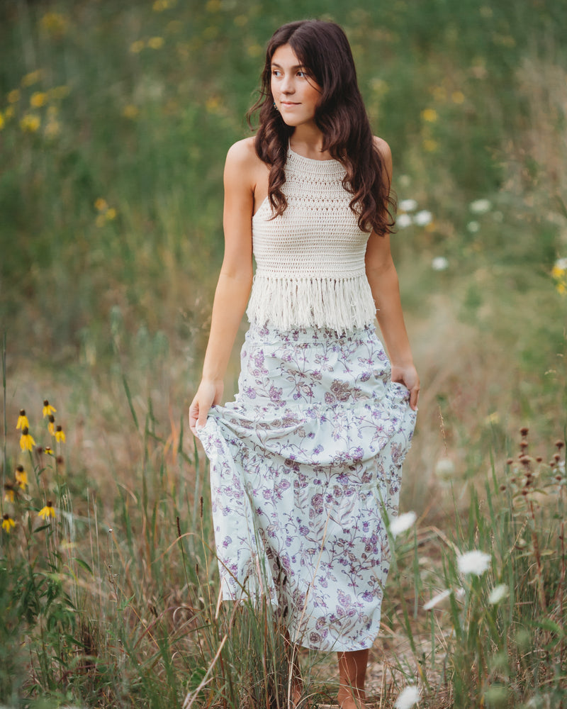 Youth Petal Skirt-Dress (violet floral)