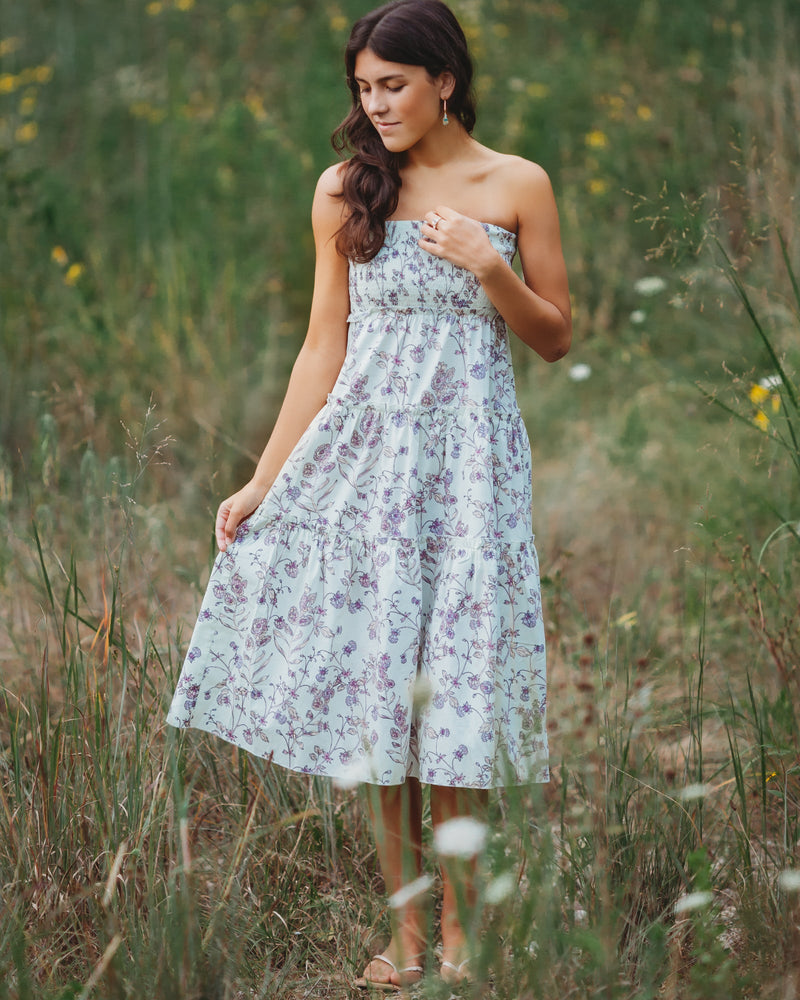 Youth Petal Skirt-Dress (violet floral)