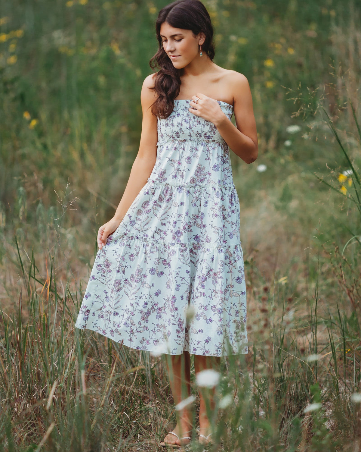 Youth Petal Skirt-Dress (violet floral) FINAL SALE