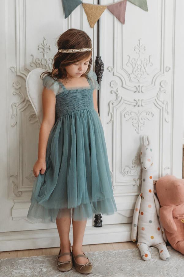 Juliet Tulle Dress (soft teal)