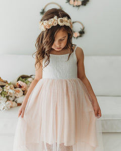 Tessa Dot Dress (blush) FINAL SALE
