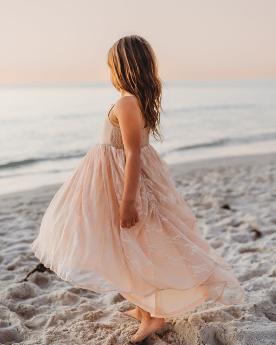Tessa Lace Dress (natural blush)