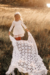 Vintage Crochet Blanket (white) FINAL SALE