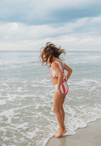 Scoopback Set - Coral & Pink Stripe