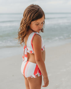 Scoopback Set - Coral & Pink Stripe