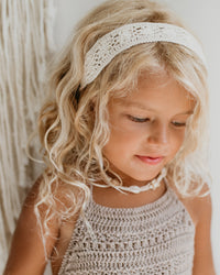 Flower Lace Hand-Crocheted Headband (cream)